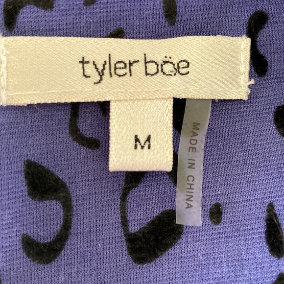 Tyler Boe Purple & Black Leopard Animal Print Asymmetrical Ruffle Tank Top - M - Picture 10 of 13